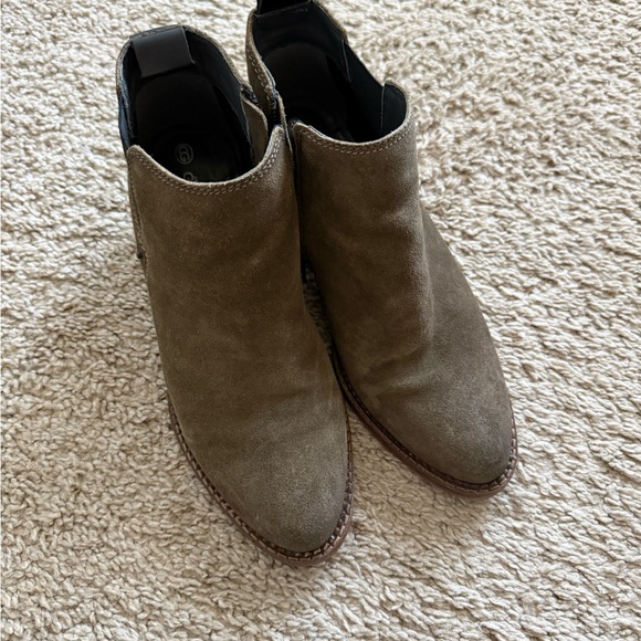 Olive Suede Ankle Boots Women - Picture 2 of 16